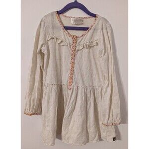 Matilda Jane Tunic Top Girls 6 Cream Pink Musical Notes Crescendo Poet Peplum